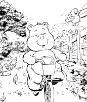 A coloring page of care bears